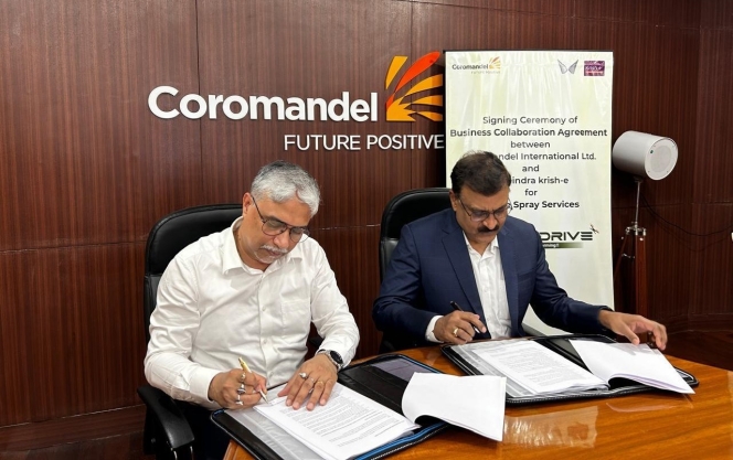 Coromandel And Mahindra Krish-e Collaborate To Provide Drone Spraying Services For Indian Farmers